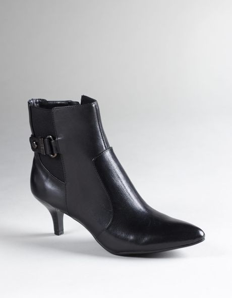 Ak Anne Klein Dido Side Buckle Boots in Black (black leather) | Lyst