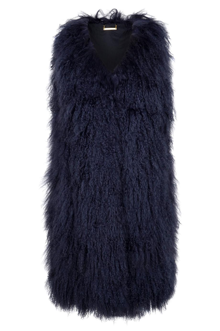 Diane Von Furstenberg Mongolia Fur Gilet in Blue | Lyst