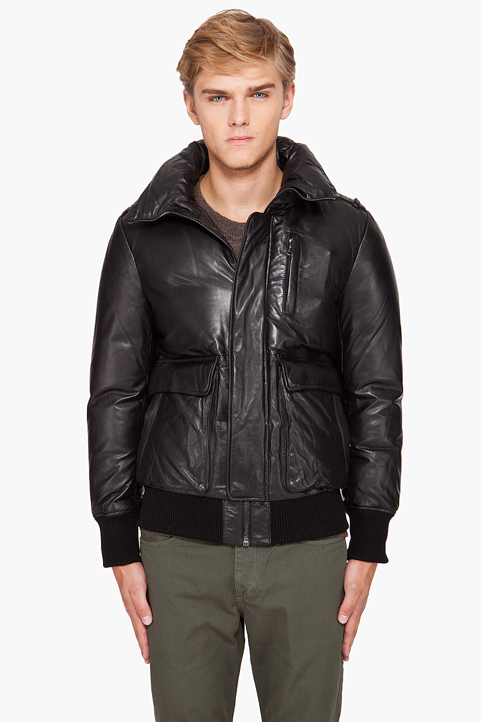 Lyst - Mackage Shaun Puffy Leather Coat in Black for Men