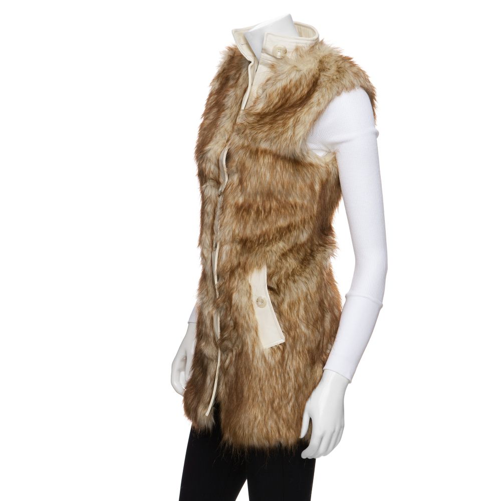 Rachel zoe Long Faux Fur Vest in White | Lyst