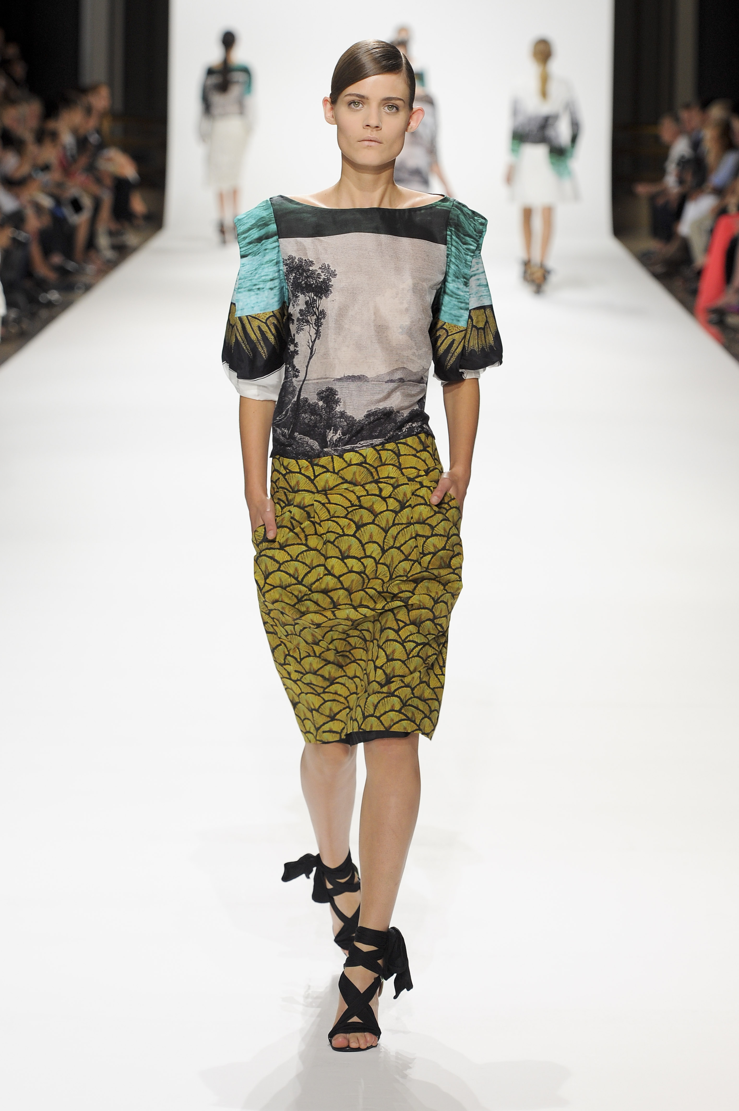 Dries Van Noten Spring 2012 Green Printed Skirt in Floral | Lyst
