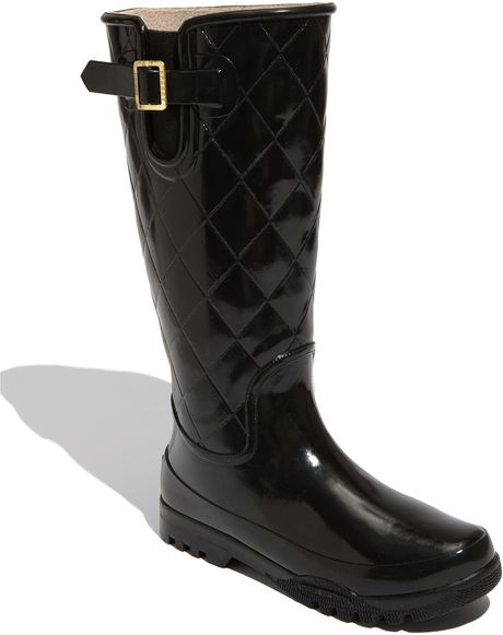 Sperry Top-sider Pelican Tall Rain Boot in Black (black quilted) | Lyst
