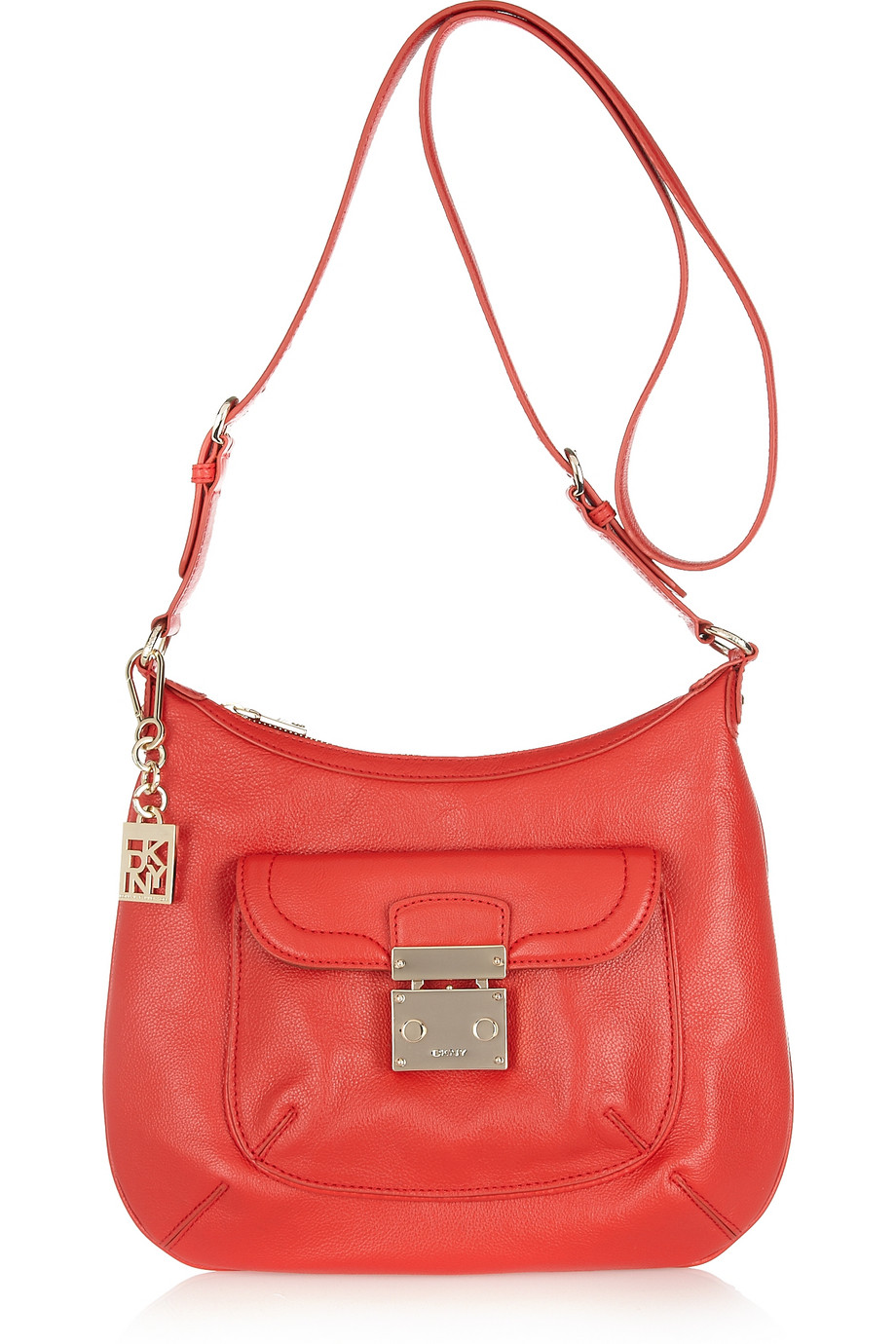 Dkny Leather Shoulder Bag in Red | Lyst