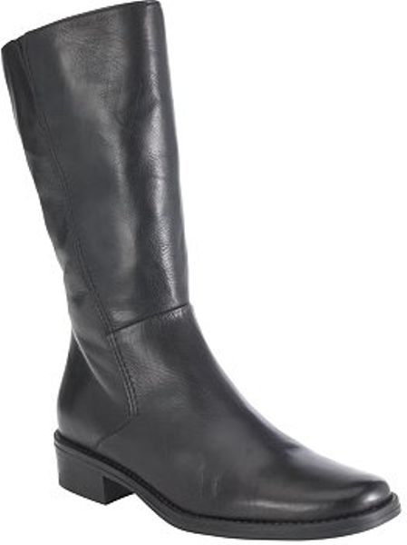 John Lewis Women Finn Leather Calf Boots Black in Black | Lyst