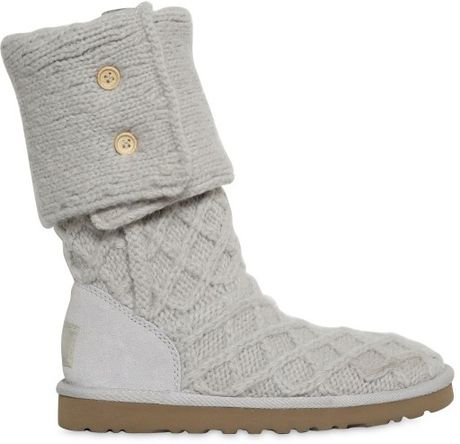 Ugg Wool Lattice Cardy Boots in White (sand) | Lyst