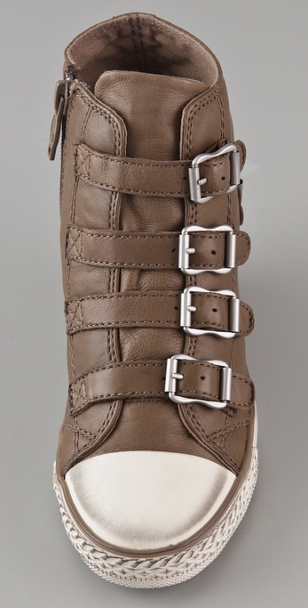 wedge sneakers tan