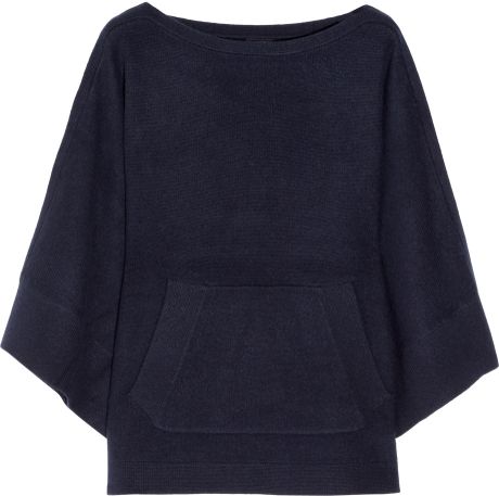 J.crew Knitted Cashmere Poncho in Blue (navy) | Lyst