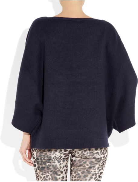 J.crew Knitted Cashmere Poncho in Blue (navy) | Lyst