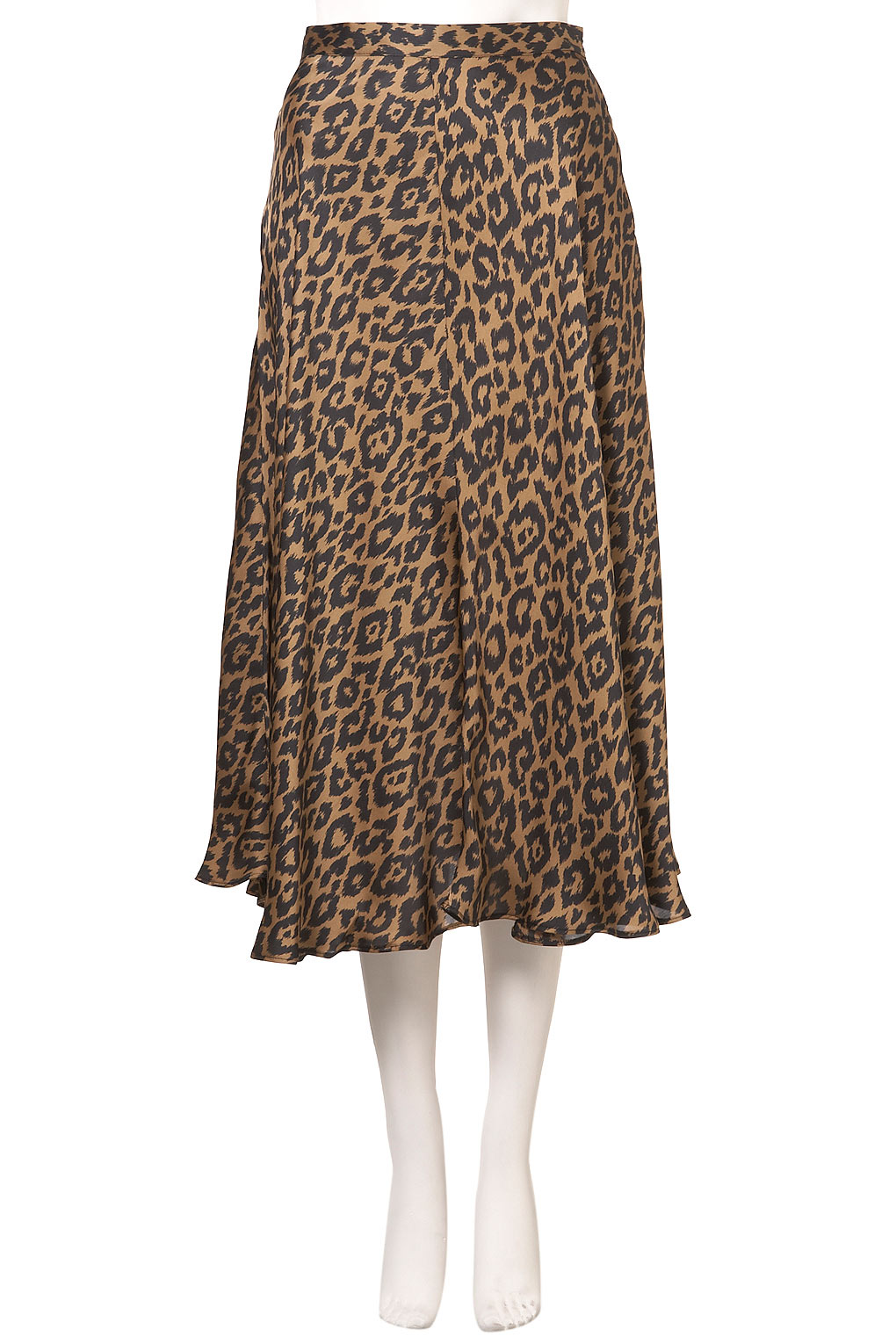 Lyst - TOPSHOP Animal Print Midi Skirt in Brown