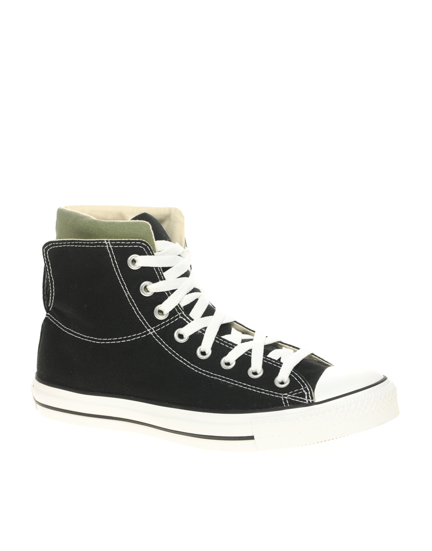 Converse All Star Dual Cuff Hi Top Plimsolls in Black for Men ...