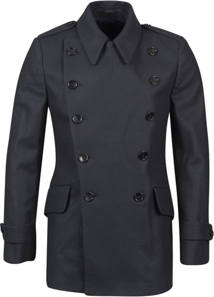 French Connection Mens Restrain Wool Military Coat Darkest Blue in Blue ...