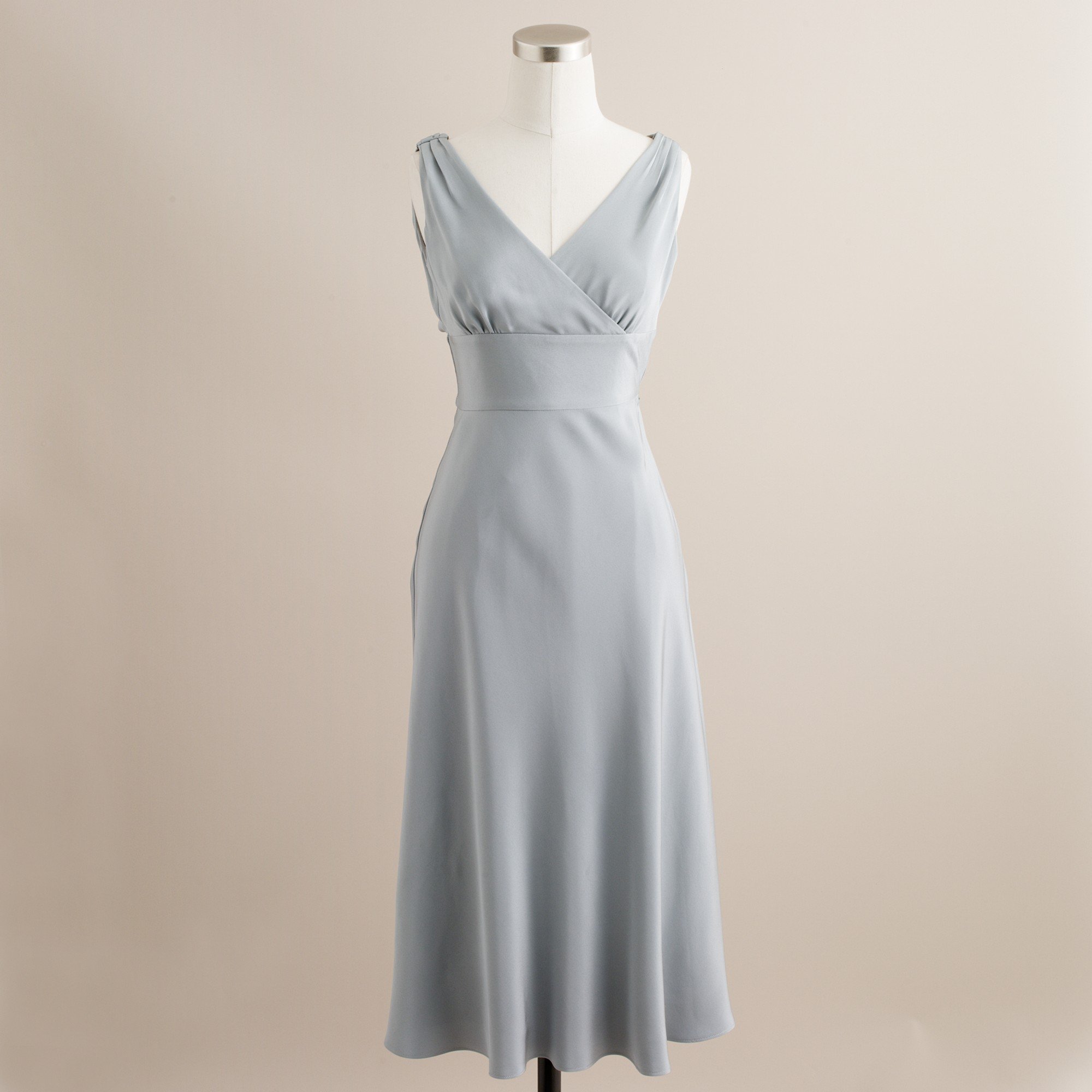 Lyst J Crew Sophia Dress In Silk Tricotine Gray Gallery Women S Denim Shirtwaist Dress