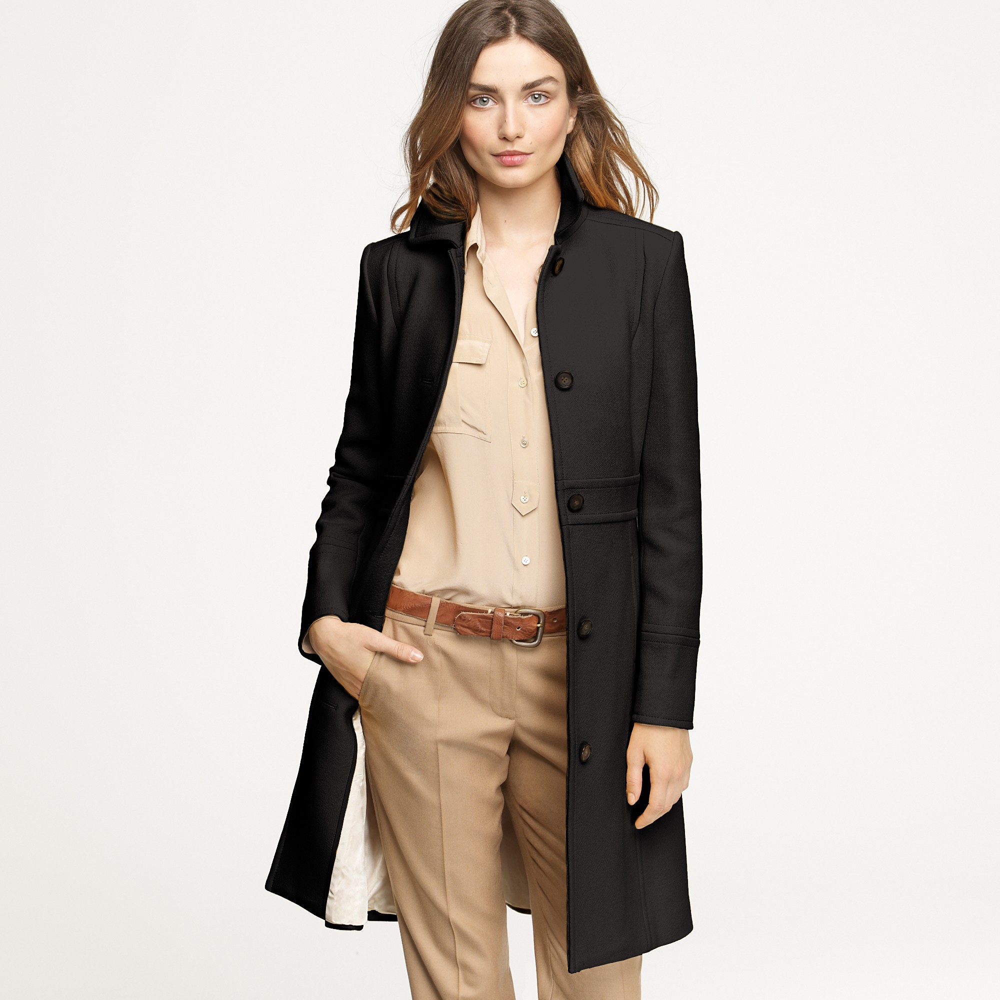 J.crew Double-cloth Lady Day Coat With Thinsulate in Black | Lyst