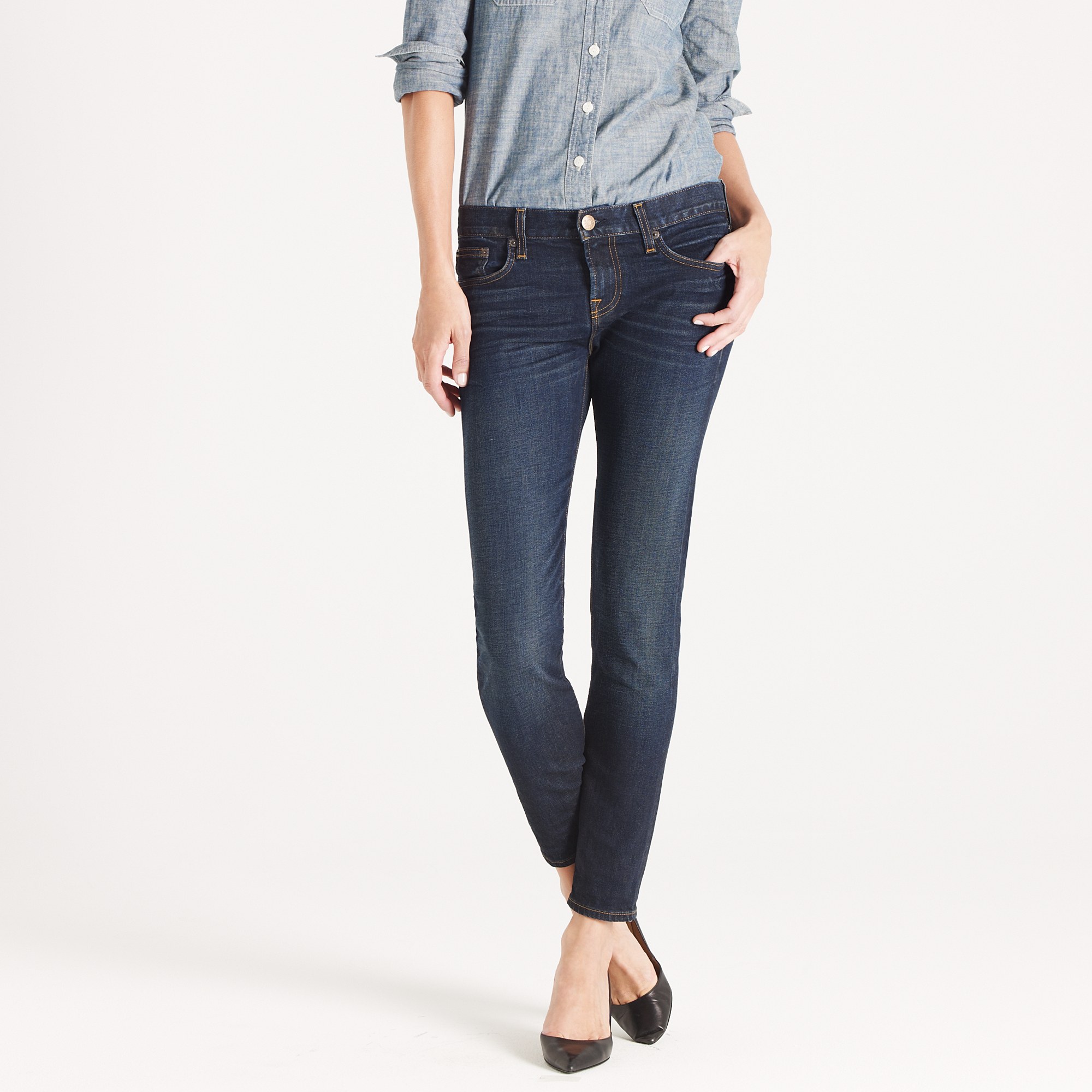 J.crew Ankle Stretch Toothpick Jean in Selvedge Denim in Blue | Lyst