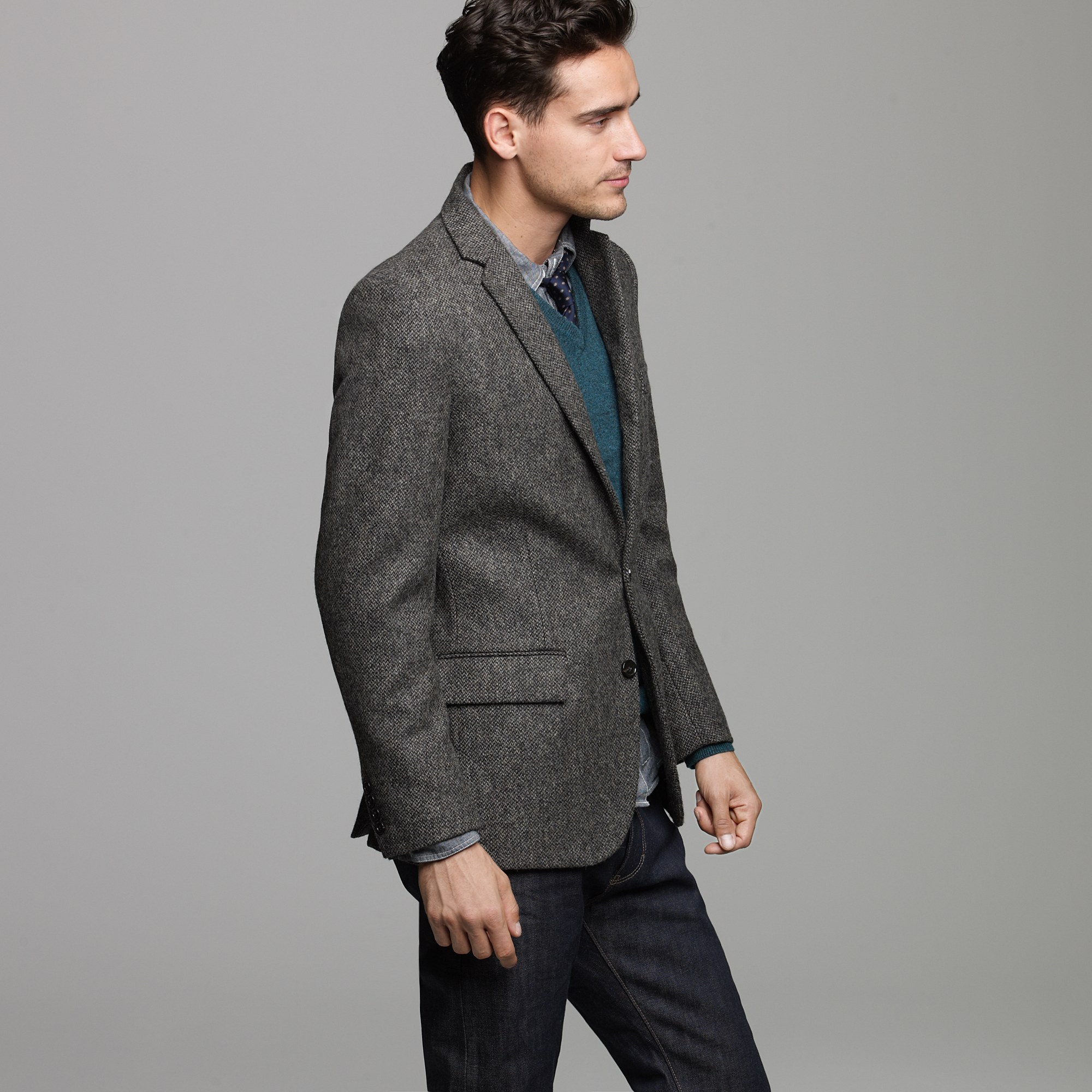 Lyst - J.Crew Harrington Birds-eye Tweed Sportcoat in Ludlow Fit in ...