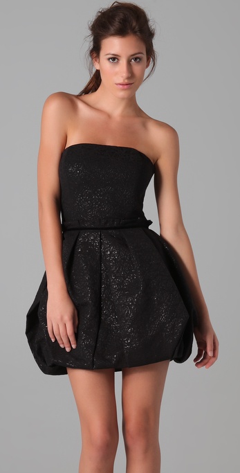 Lyst - Rachel Zoe Strapless Bubble Skirt Dress in Black