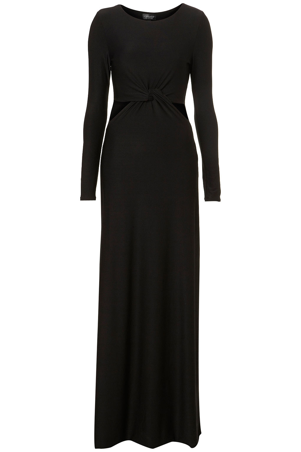 Topshop Twist Front Cut Out Maxi Dress in Black | Lyst
