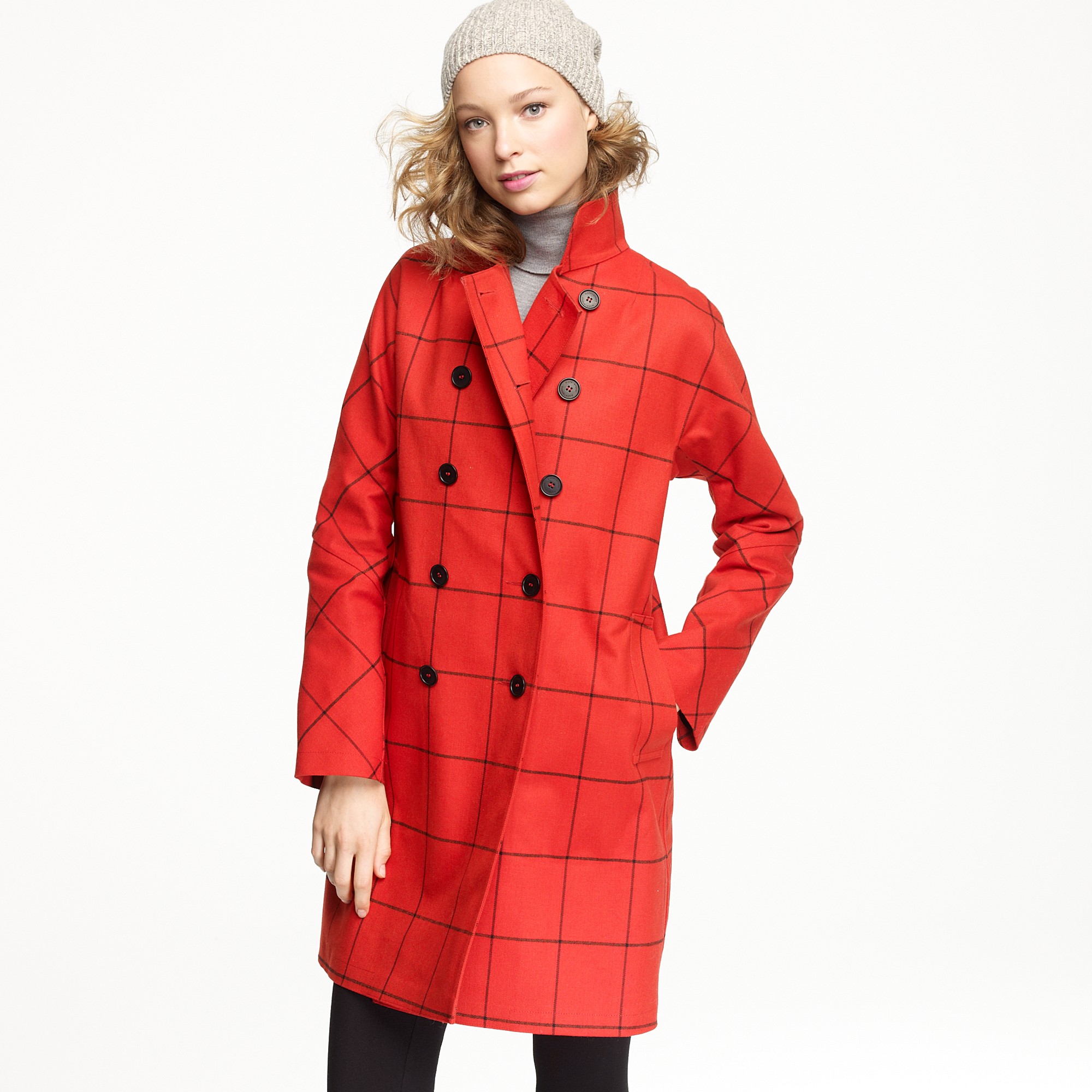 Lyst - J.Crew Mackintosh® Rousay Tattersall Coat in Wool in Red