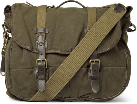 Ralph Lauren Huntington Canvas and Leather Messenger Bag in Green for ...
