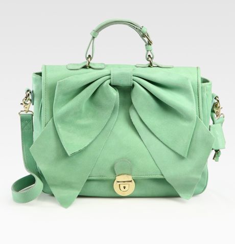 Red Valentino Bow Top Handle Bag in Green (mint) | Lyst