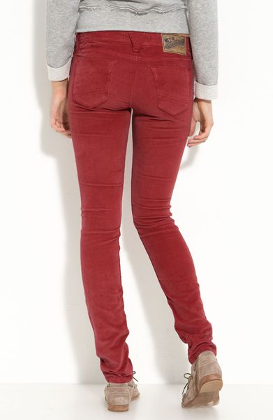 Vigoss Soho Skinny Stretch Corduroy Pants (juniors) in Red (cherry) | Lyst