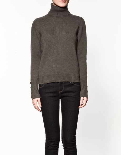 Zara Turtleneck Sweater in Gray (grey) | Lyst