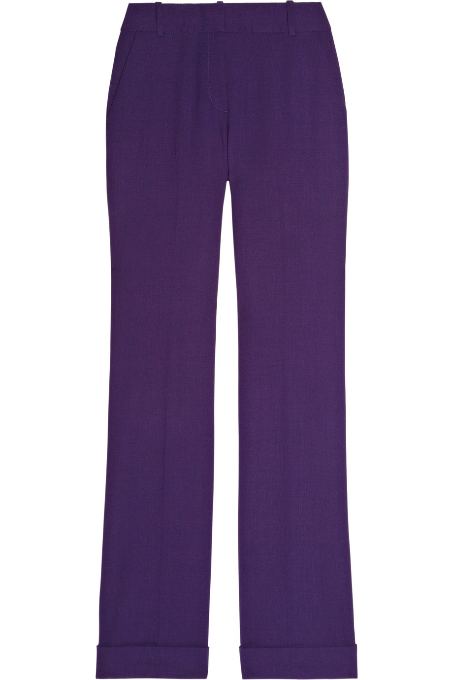 J.crew Hutton Stretch-wool Wide-leg Pants in Purple | Lyst
