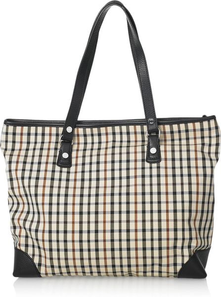 Daks Checked Twill Tote in Black | Lyst