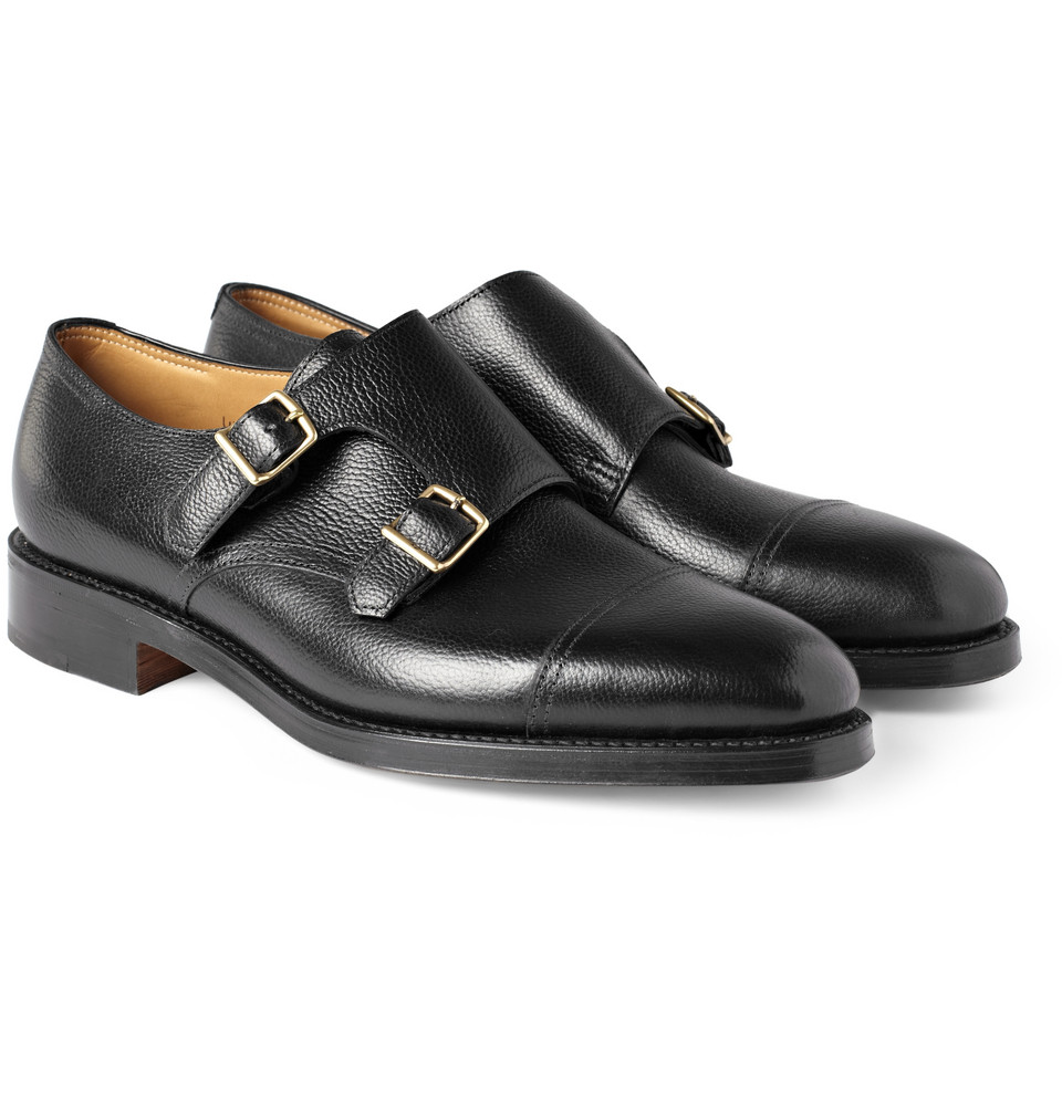 John Lobb William Leather Monk-strap Shoes In Black For Men - Lyst