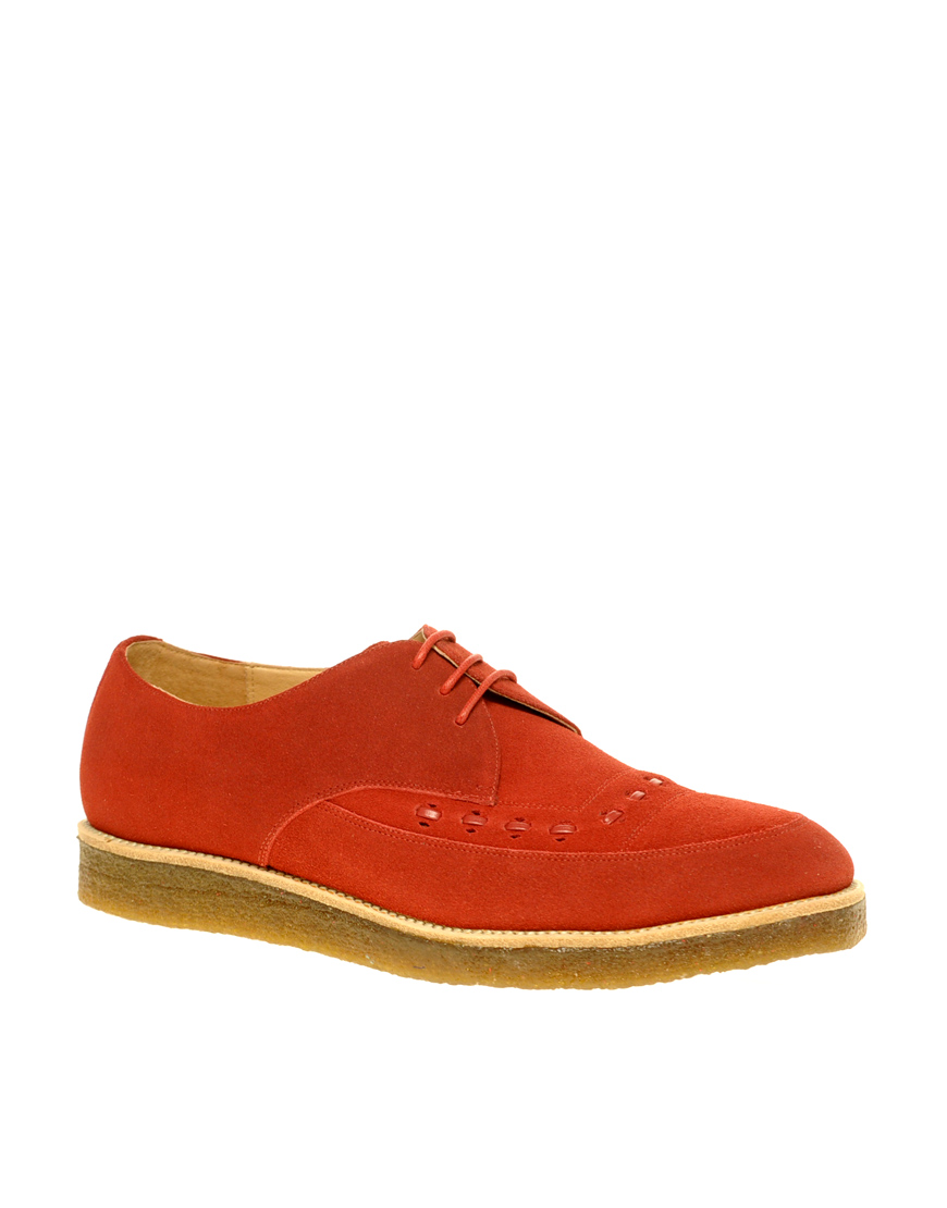 Vanishing Elephant Whitman Crepe Sole Creeper Shoes in Red for Men | Lyst