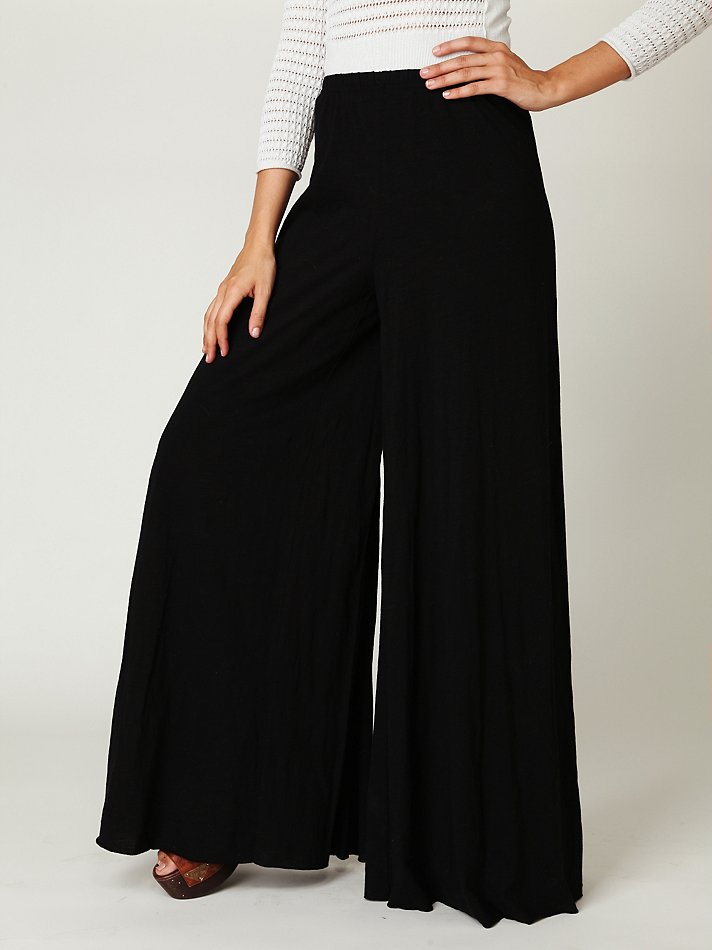 black wide leg dress pants