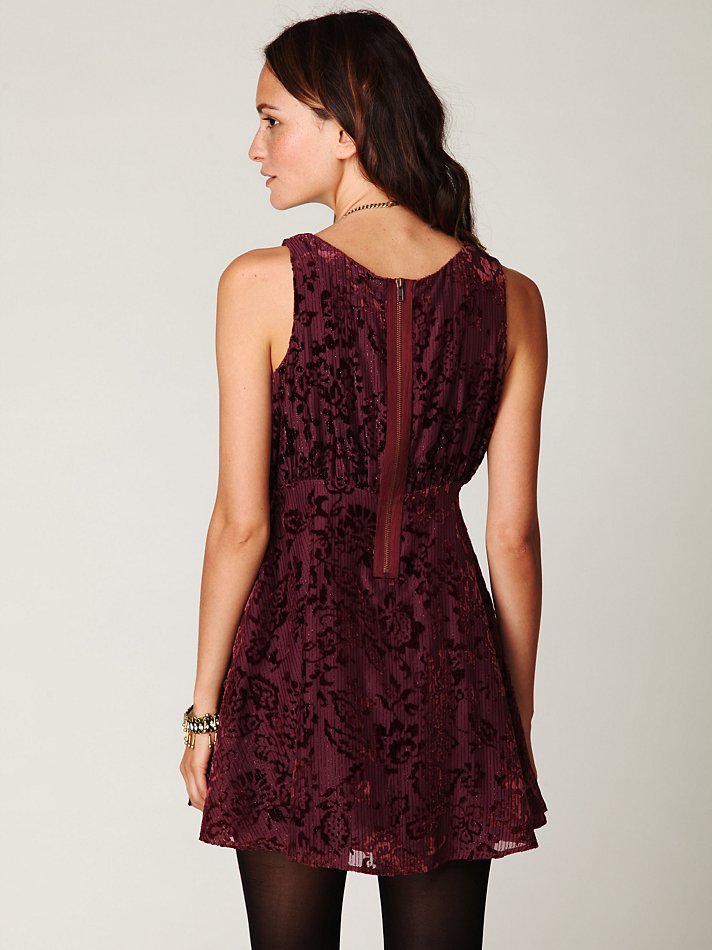 Lyst - Free People Dancing Pretty Velvet Dress in Purple