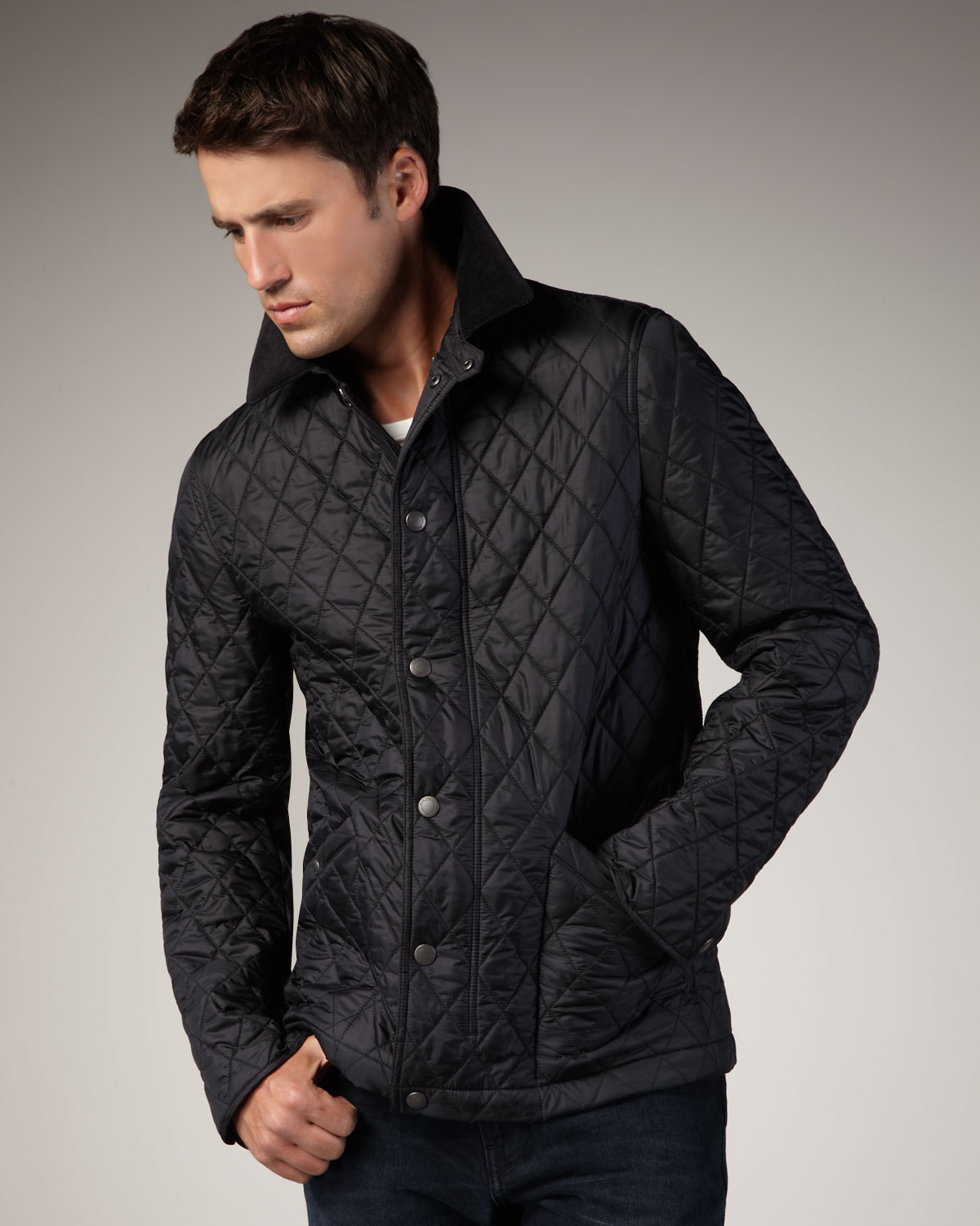 Lyst Burberry Brit Classic Quilted Jacket In Black For Men Gallery