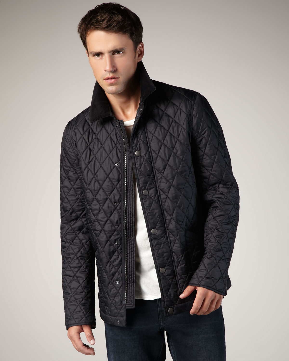 Lyst iBurberryi Brit Classic iQuiltedi iJacketi in Black for Men