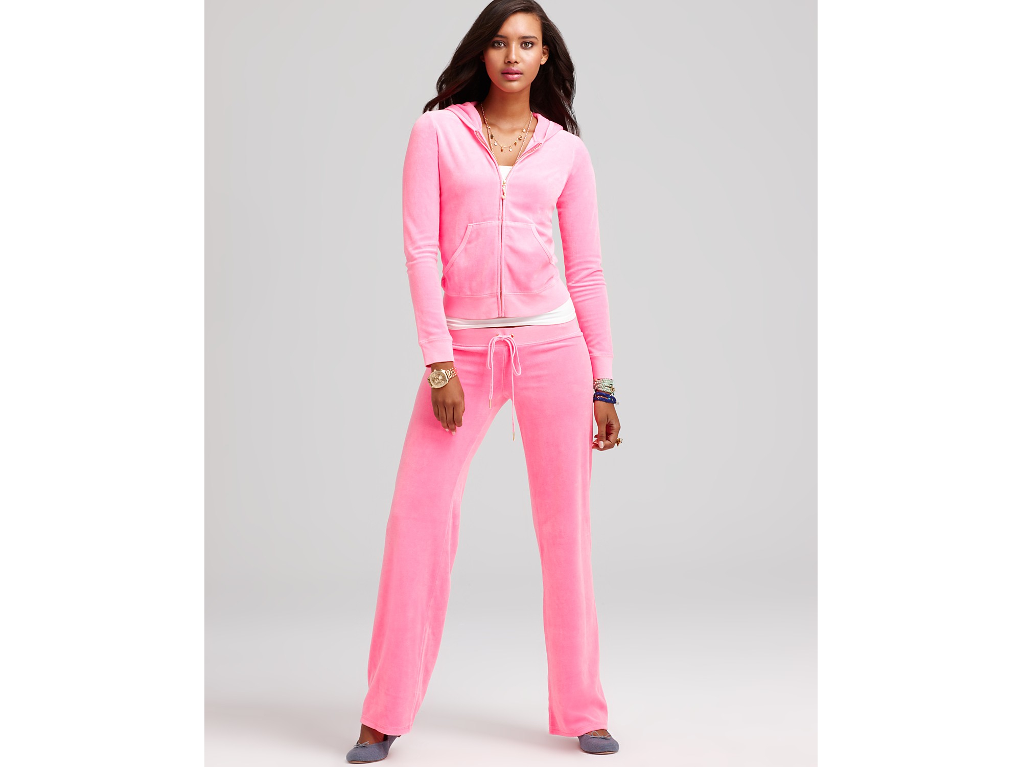 pink velour sweatpants