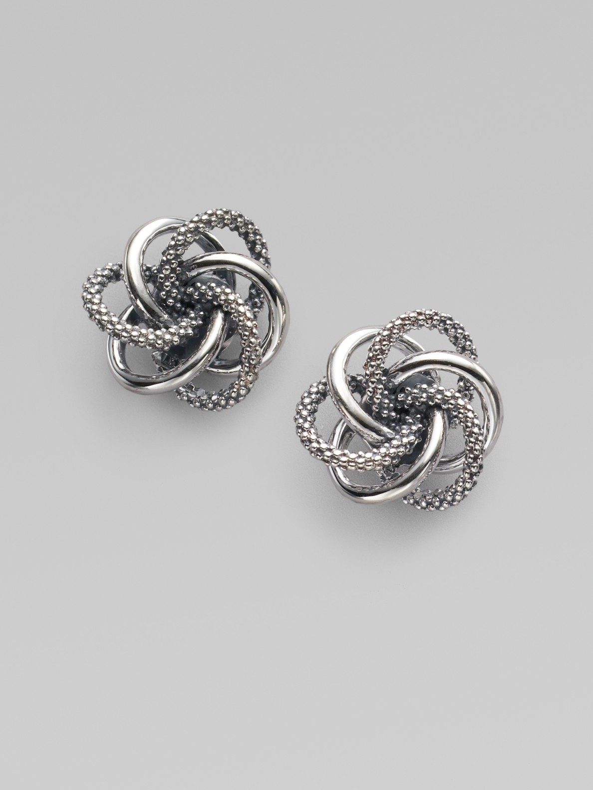 Lyst Lagos Sterling Silver Knot Earrings In Metallic Gallery