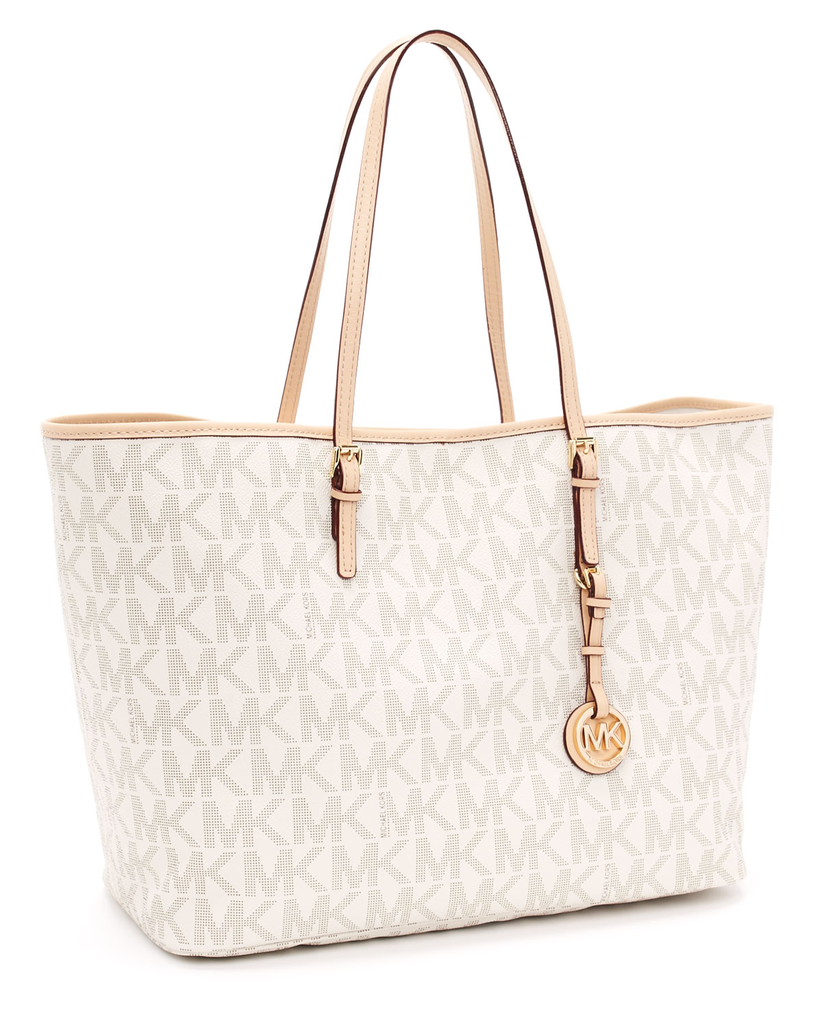 Lyst - Michael Kors Medium Jet Set Logo Travel Tote, Vanilla in White