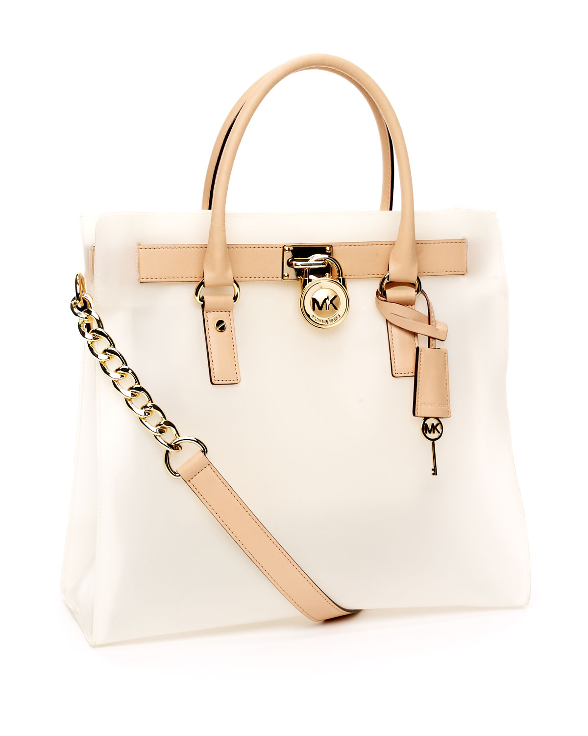 Lyst Michael Kors Large Hamilton Frosted Jelly Tote Clear Gallery