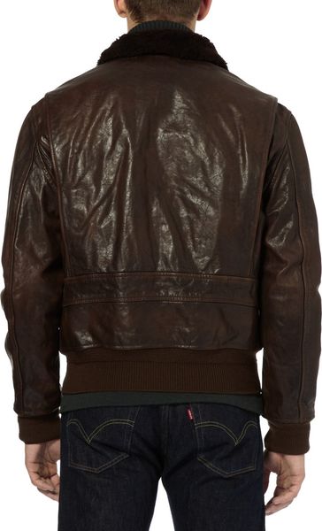 Polo Ralph Lauren Gee-one Leather Bomber Jacket in Brown for Men | Lyst