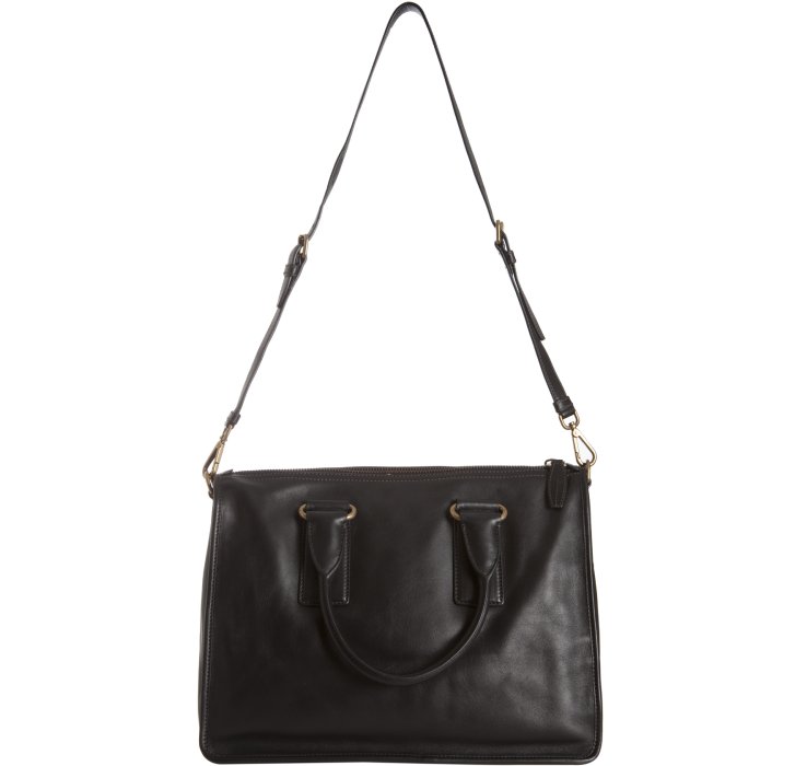 Prada Black Leather Convertible Tote Bag in Black | Lyst  