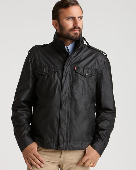 Levi's Coated Military Jacket in Black for Men | Lyst