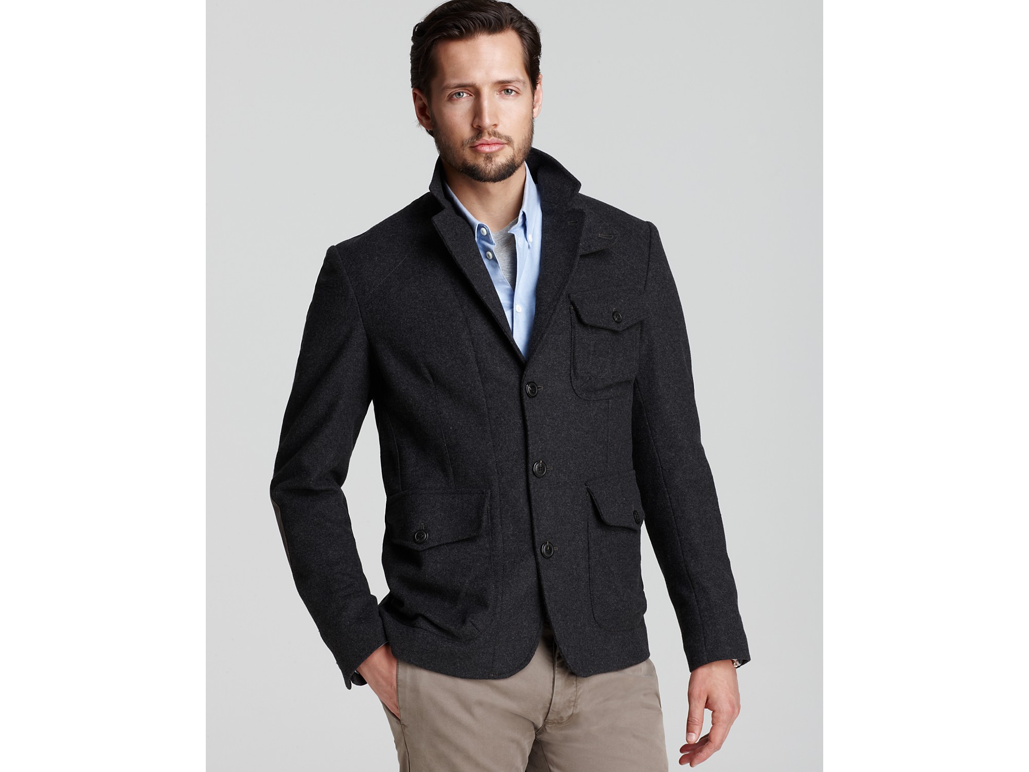 Woolrich 4 Pocket Field Blazer in Gray for Men (grey) | Lyst