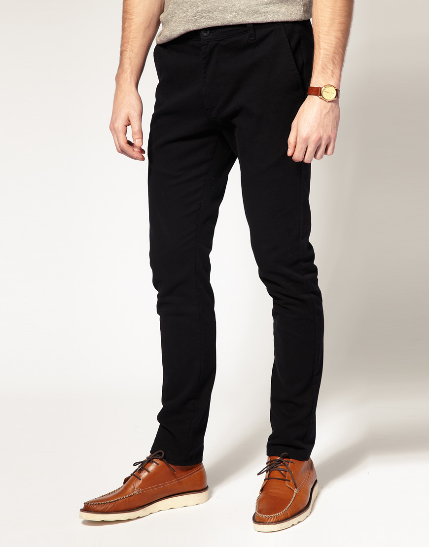 mens black chino trousers