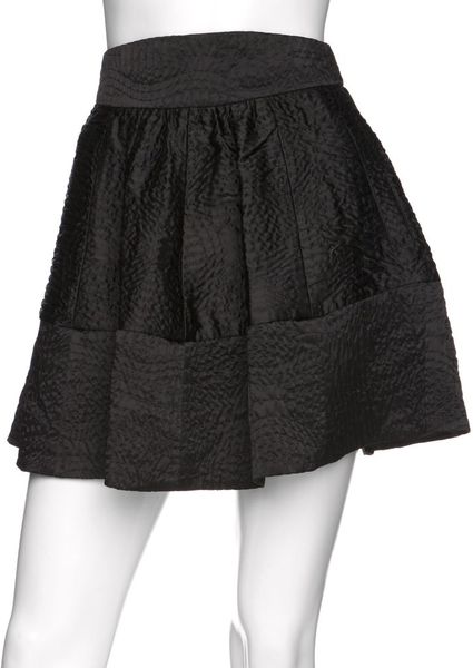 L'agence Quilted Skirt in Black | Lyst
