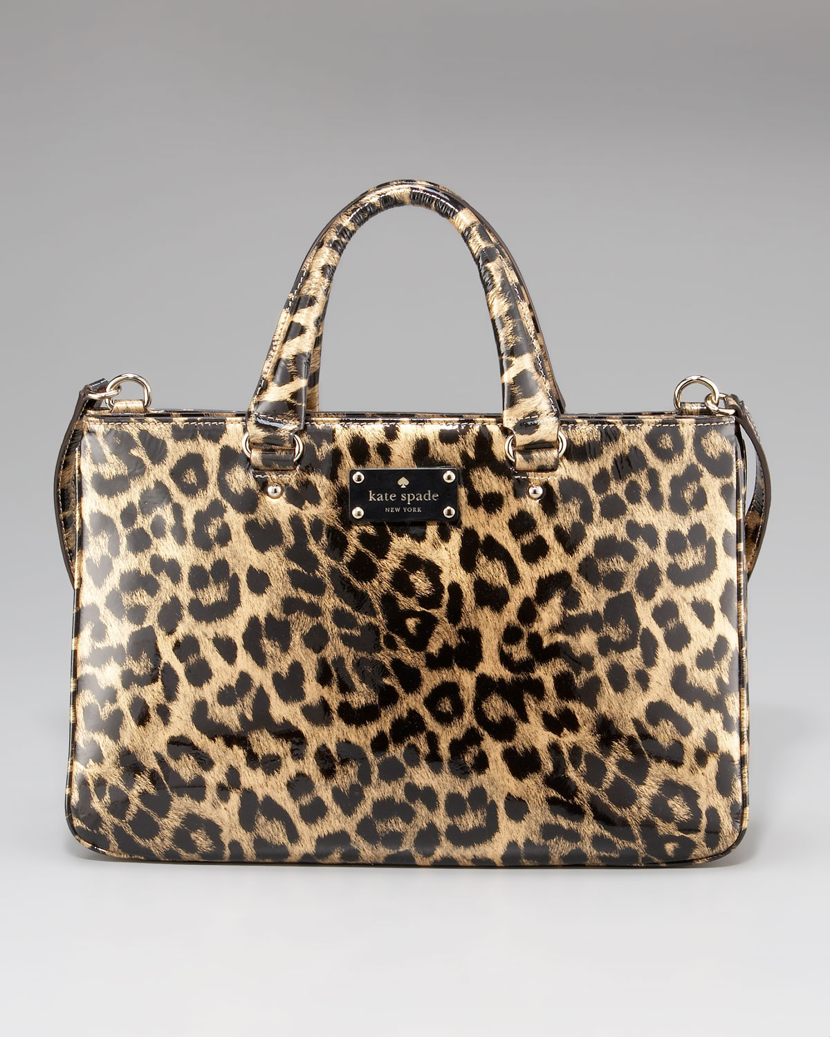 Lyst Kate Spade New York Brette Leopard Print Patent Leather Tote Bag Gallery