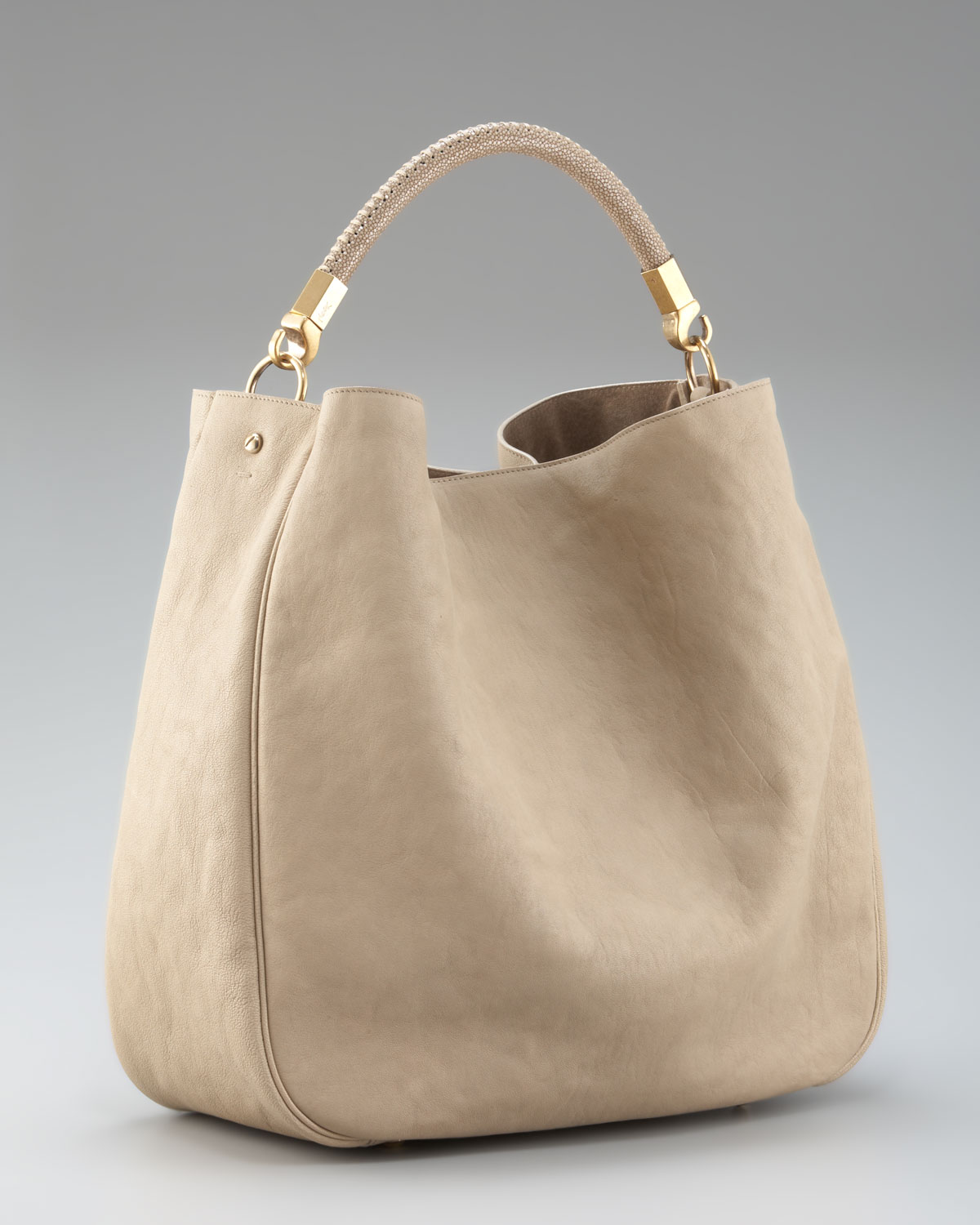 yves saint laurent leather flower embellished handle bag, huge handbags ...