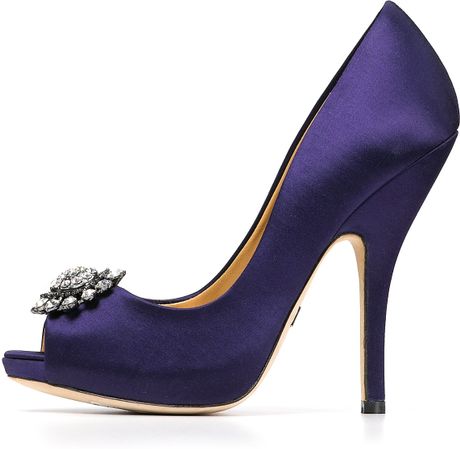 Badgley Mischka Lissa Evening Pumps in Purple (purple satin) | Lyst