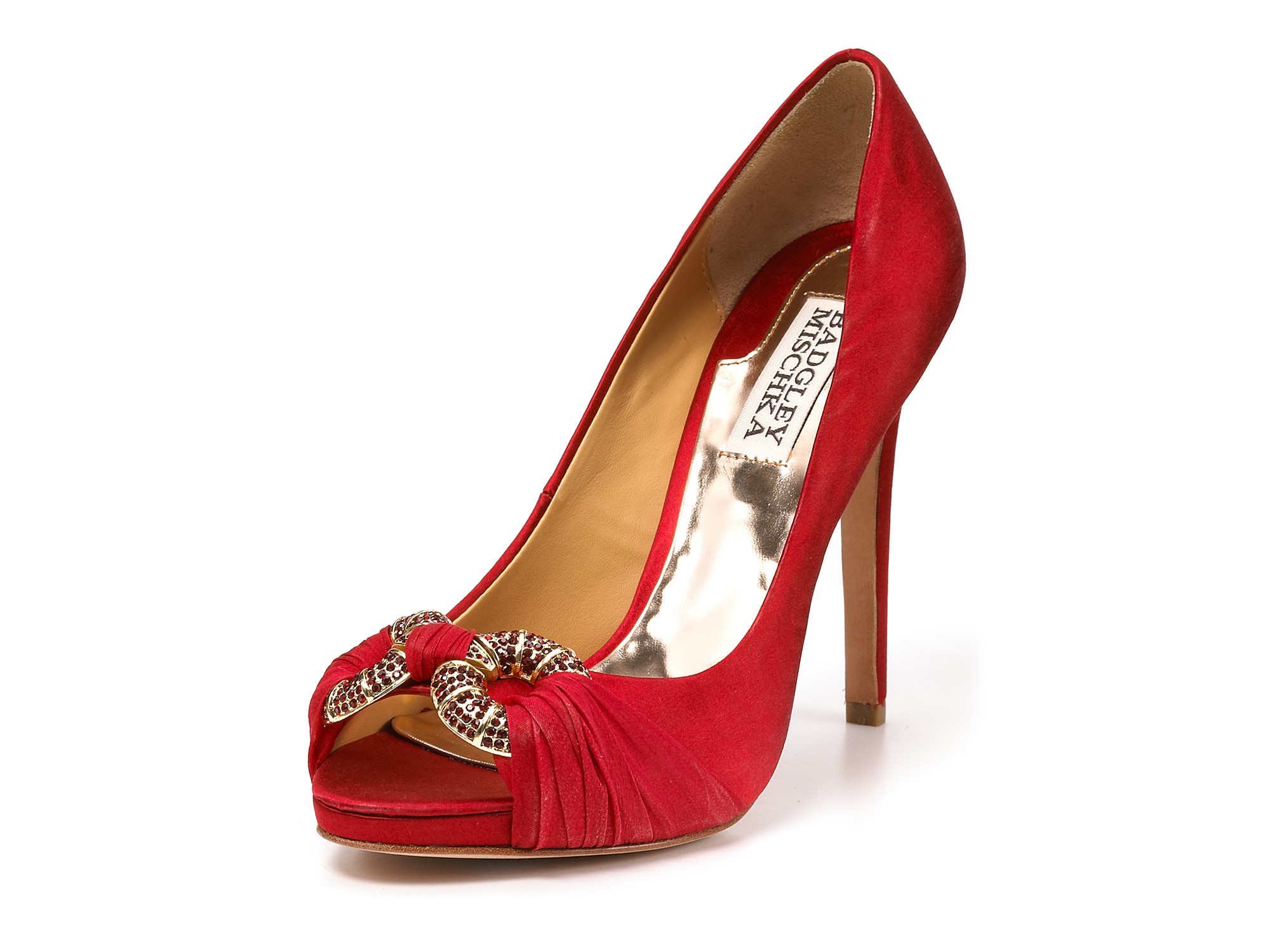 Lyst - Badgley mischka Pumps - Janni Peep Toe in Red