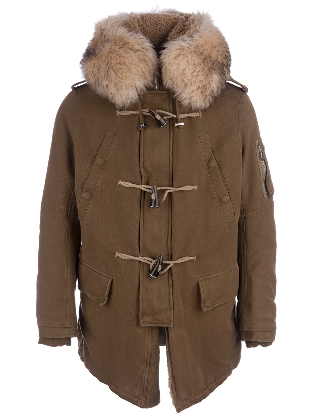 Balmain Racoon Fur Parka in Brown for Men (khaki) | Lyst