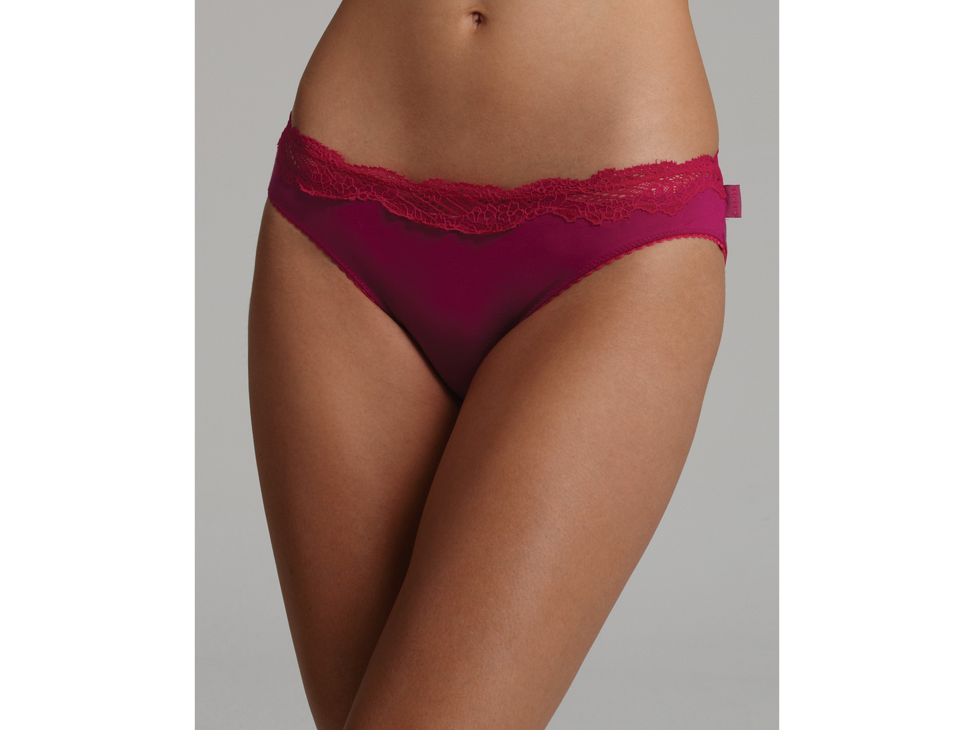 Calvin klein Underwear Sophisticated Modal and Lace Bikini in Red ...